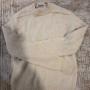 Vintage 100% Wool Men's Sweater Size Large Cream/White Weinstock's c. 1980s